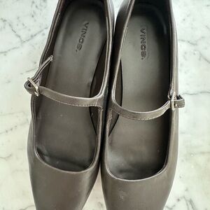 Vince Women's Dark Brown Mary Jane leather Flats